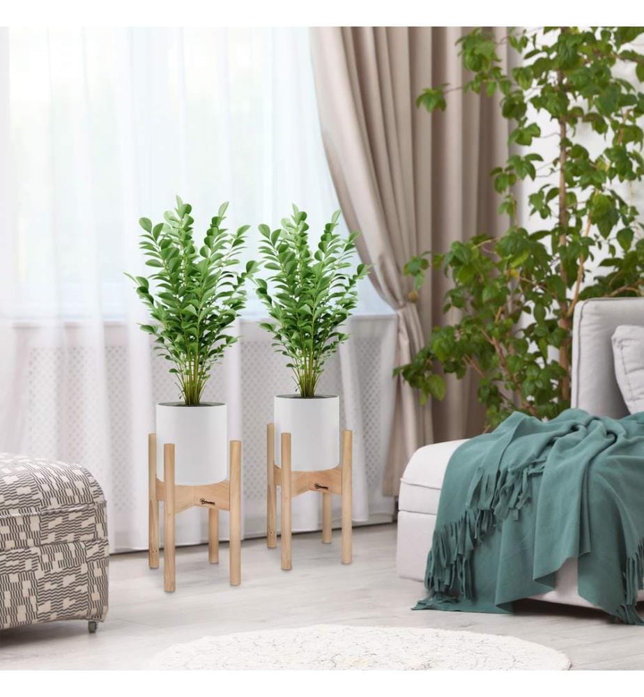 Lot de 2 supports à fleurs en bois