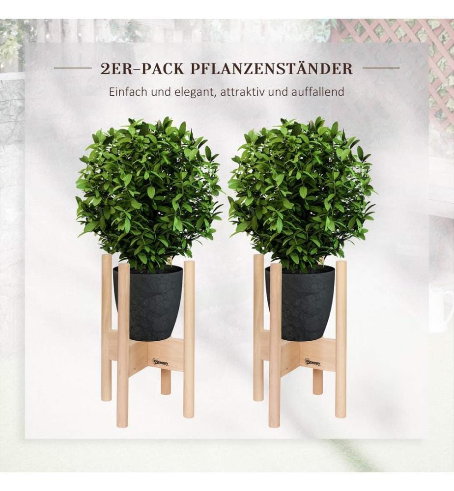 Lot de 2 supports à fleurs en bois