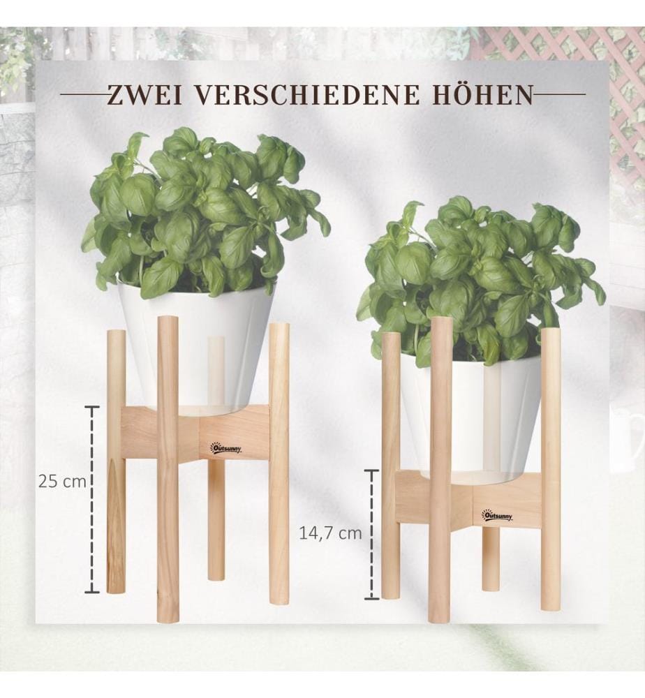 Lot de 2 supports à fleurs en bois