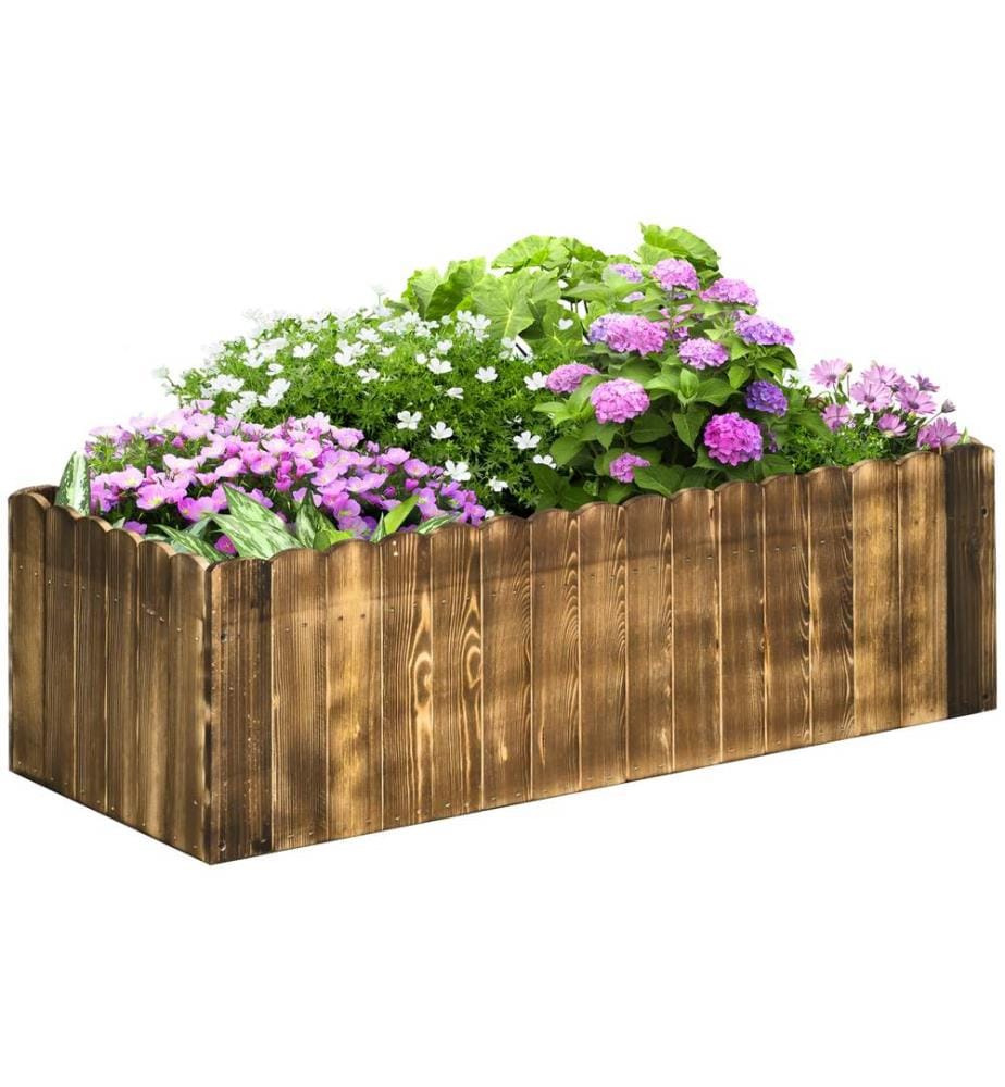 Jardinière surélevée pour herbes aromatiques en bois de sapin 100 x 40 x 30 cm