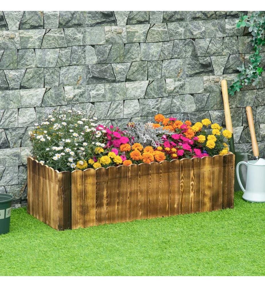 Jardinière surélevée pour herbes aromatiques en bois de sapin 100 x 40 x 30 cm