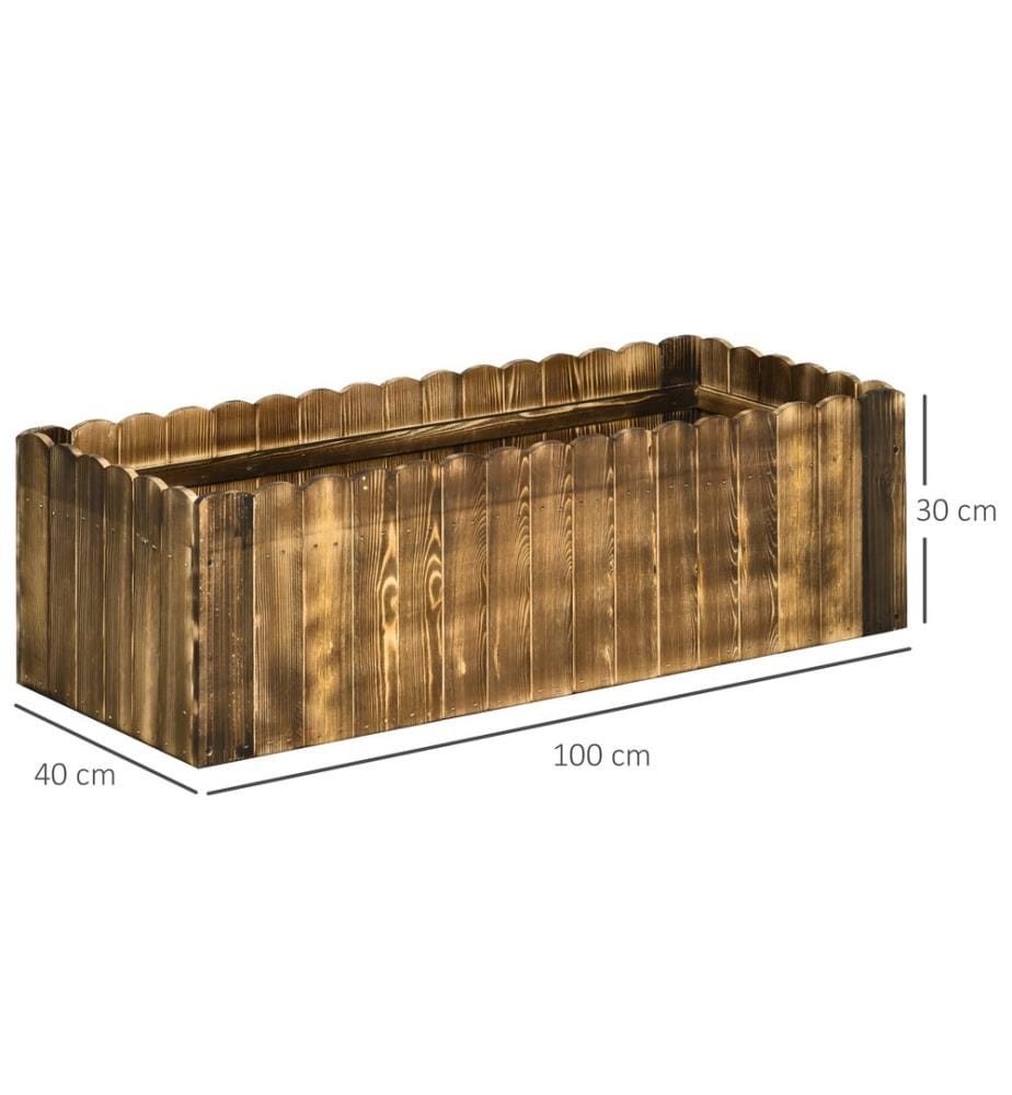 Jardinière surélevée pour herbes aromatiques en bois de sapin 100 x 40 x 30 cm