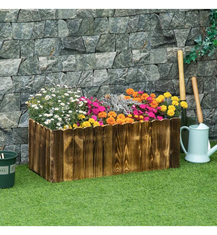 Jardinière surélevée pour herbes aromatiques en bois de sapin 80 x 33 x 30 cm