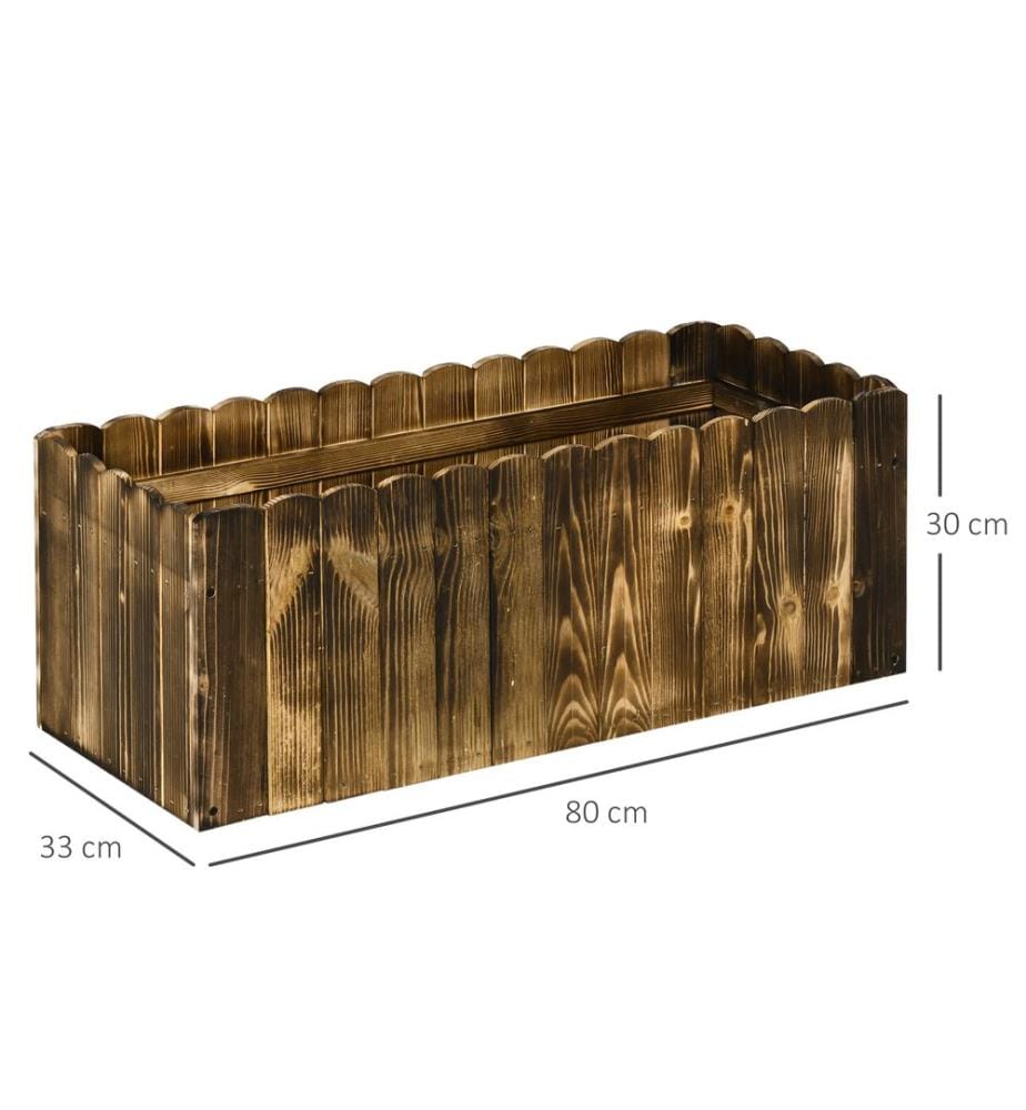 Jardinière surélevée pour herbes aromatiques en bois de sapin 80 x 33 x 30 cm
