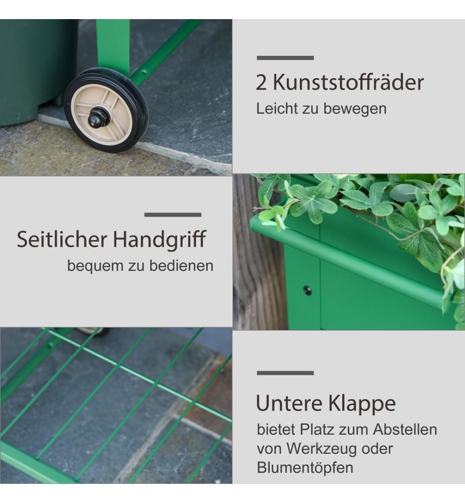 Hochbeet Metall Mobil mit Räder Pflanzkasten