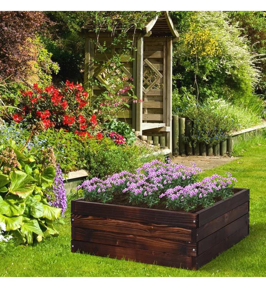 Hochbeet Pflanzkasten Kräuterbeet Massivholz 60x60x23 cm