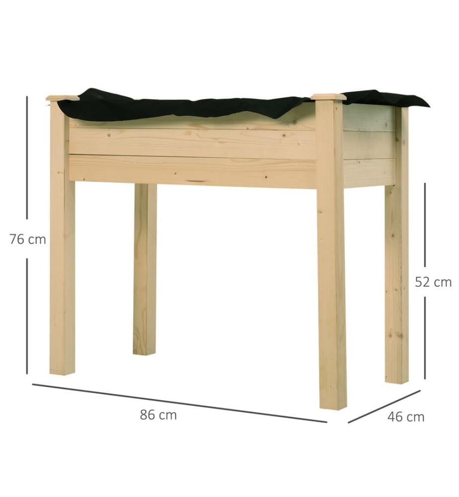 Jardinière surélevée pour herbes aromatiques avec toile non tissée, 86 x 46 x 76 cm