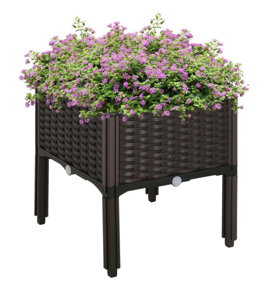 Hochbeet Pflanzkasten Rattan-Optik 40x40x44 cm