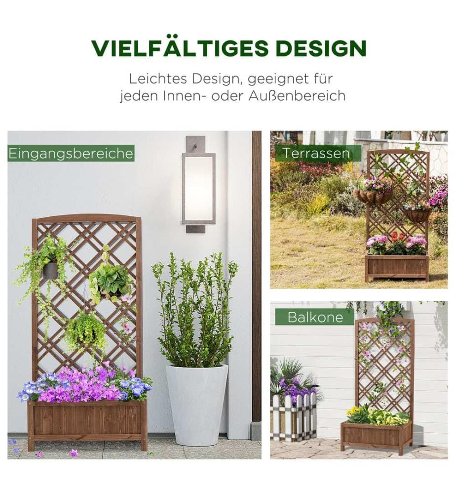 Rankhilfe Rosenbogen mit Pflanzkasten Trennwand