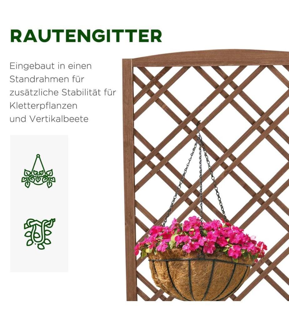 Rankhilfe Rosenbogen mit Pflanzkasten Trennwand