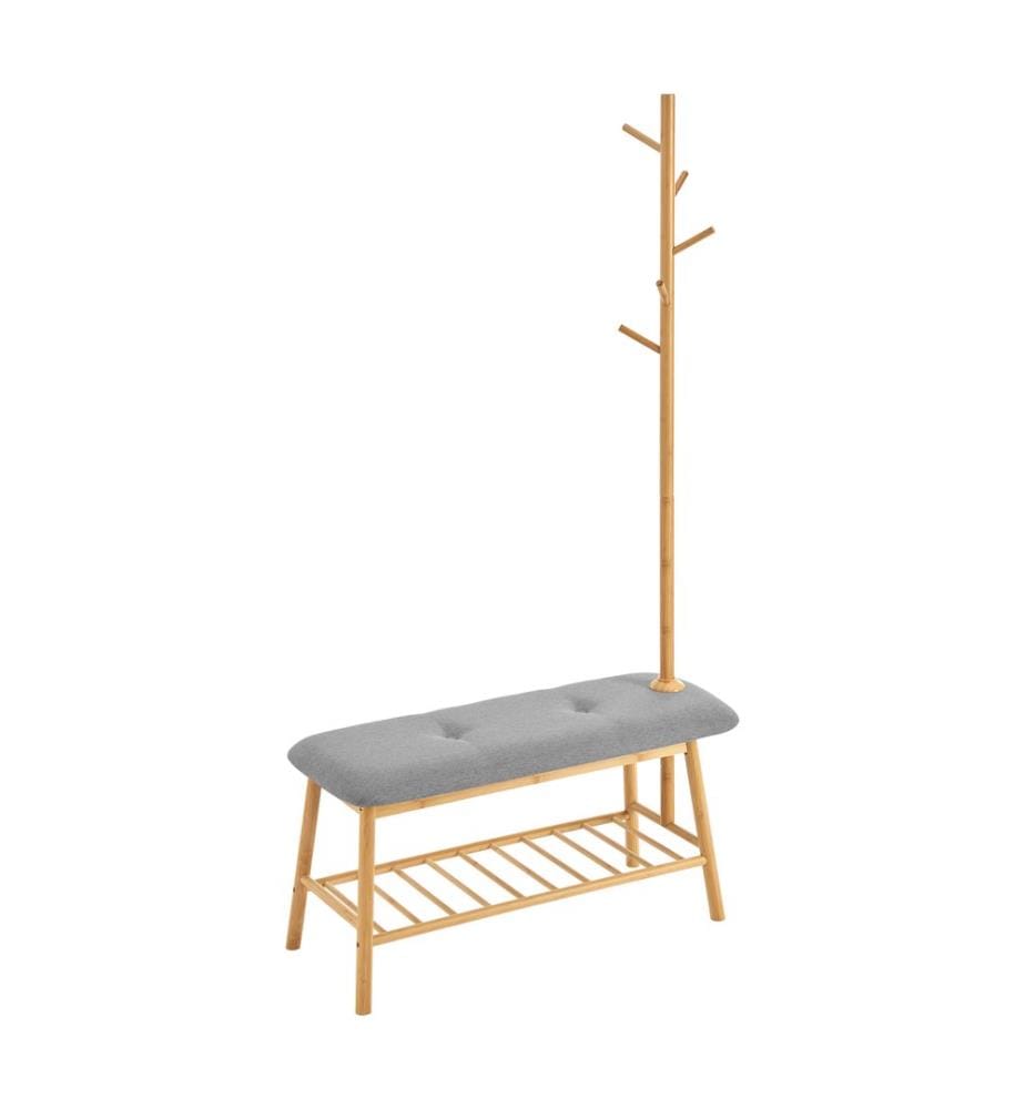 Garderobenbank aus Bambus 90x34x165 cm