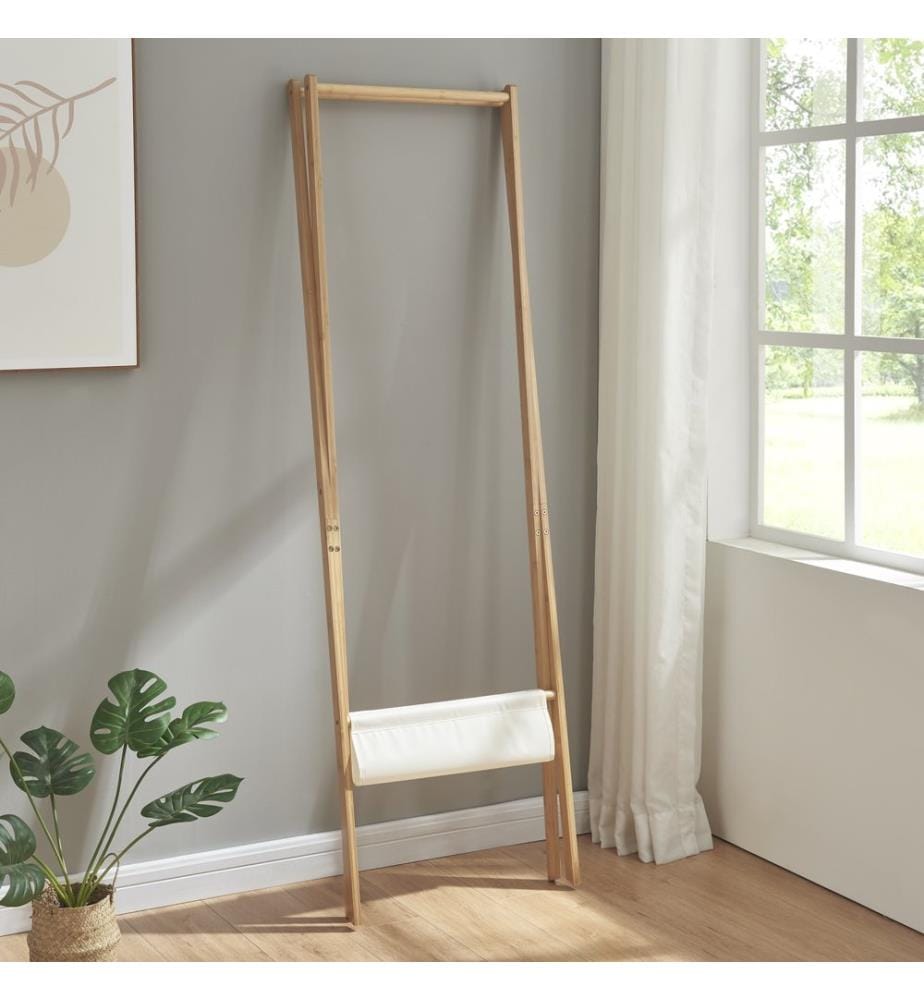 Klappbarer Garderobenständer Bambus 176x100x38 cm