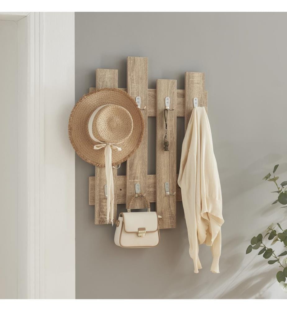 Porte-manteau mural Raseborg 60 x 80 cm, aspect chêne
