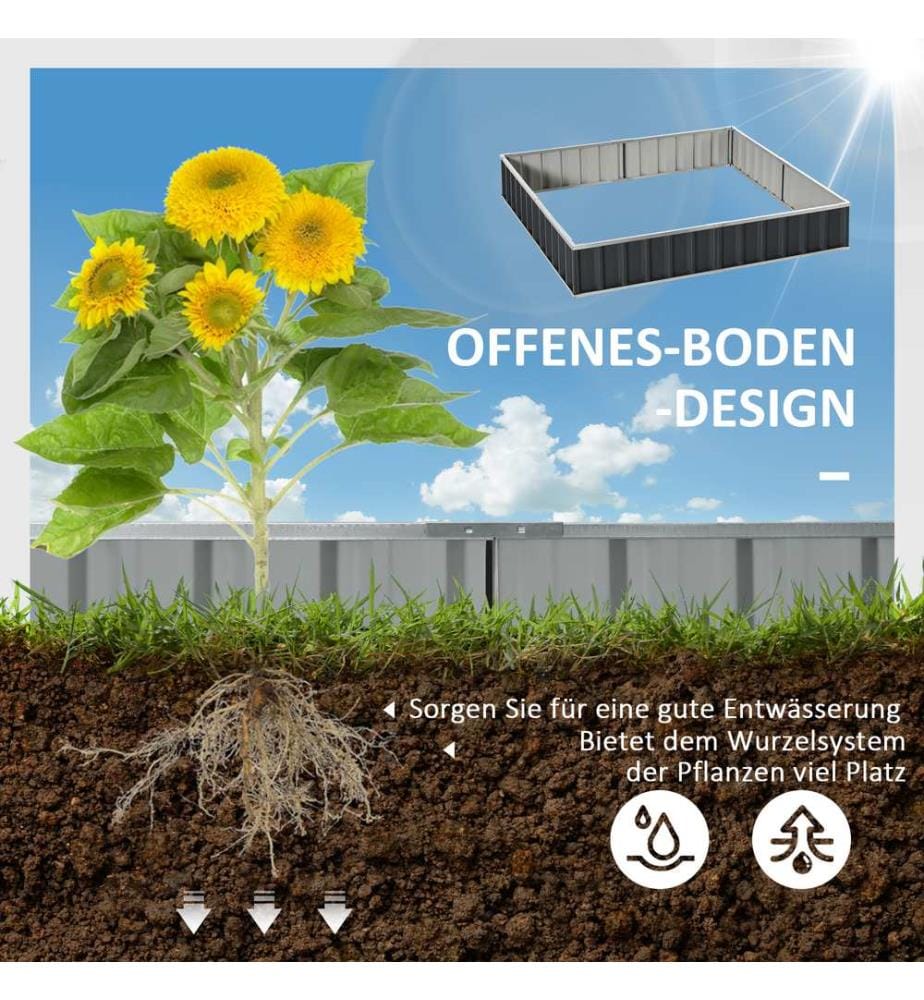 Hochbeet Stahl 258x90x30 cm