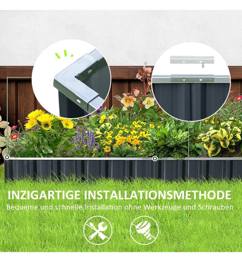 Hochbeet Stahl 258x90x30 cm