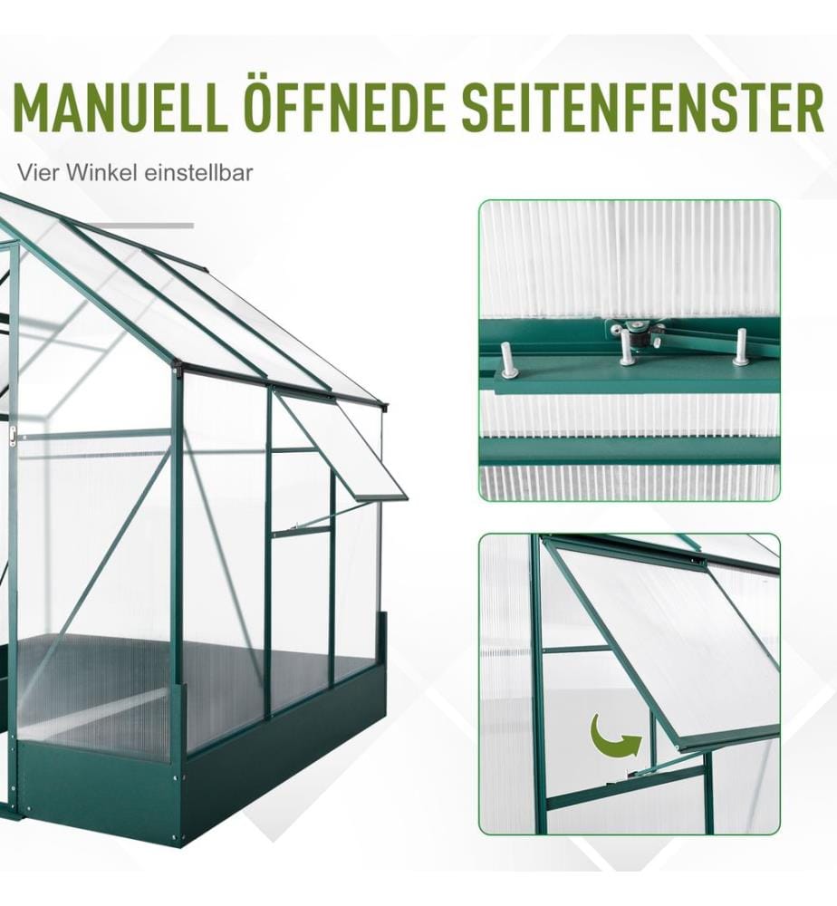 Serre en aluminium 190 x 190 x 220 cm