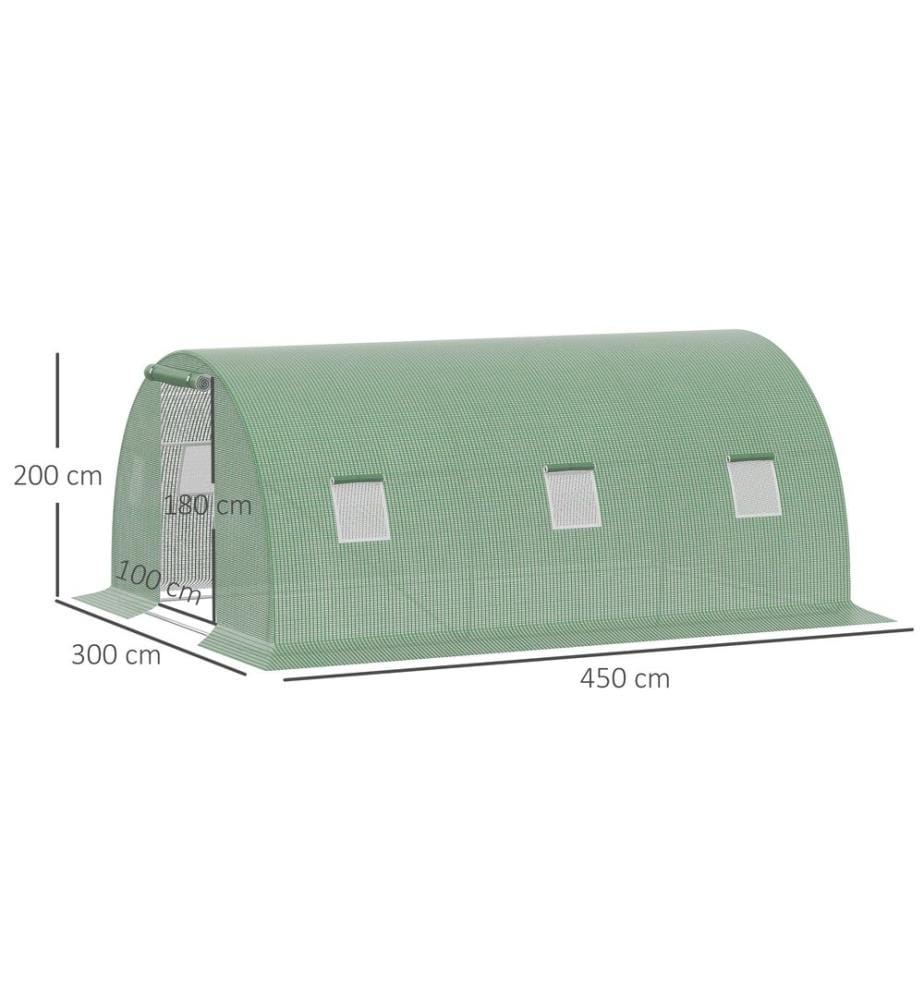 Serre tunnel 4,5 x 3 x 2 m pour tomates