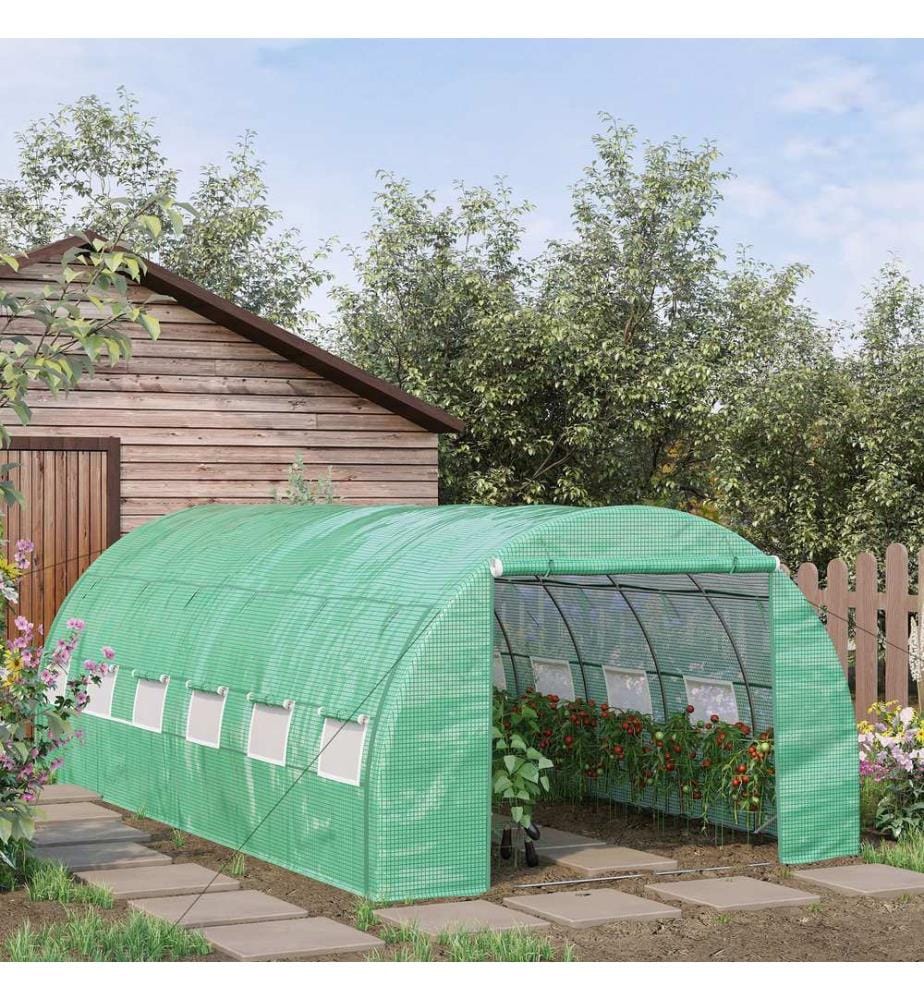 Serre en plastique 6 x 3 x 2 m, accessible