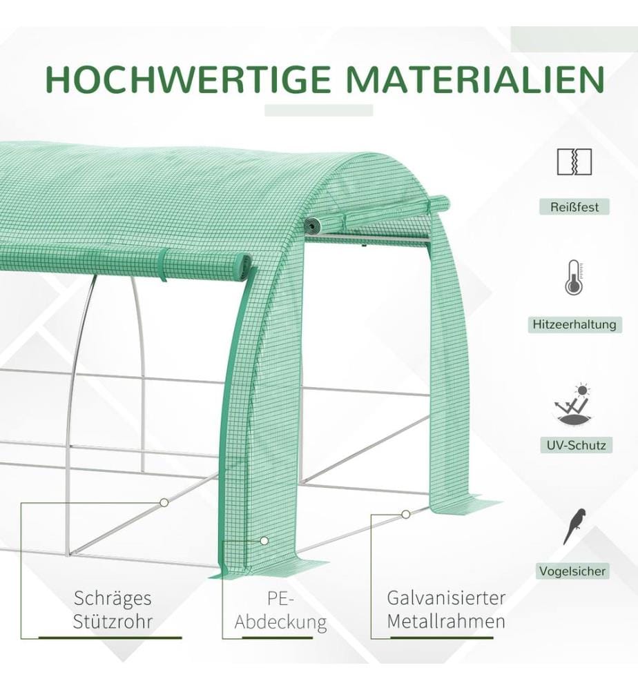 Serre en plastique 6 x 3 x 2 m, accessible