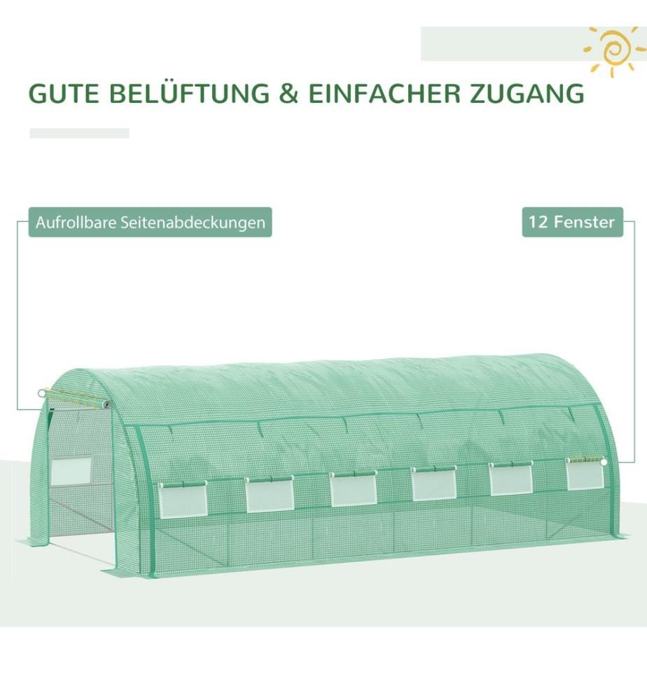 Serre en plastique 6 x 3 x 2 m, accessible