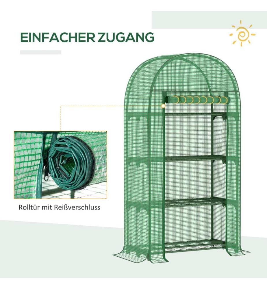 Foliengewächshaus 80x49x160 cm Tomatenhaus Frühbeetmetall