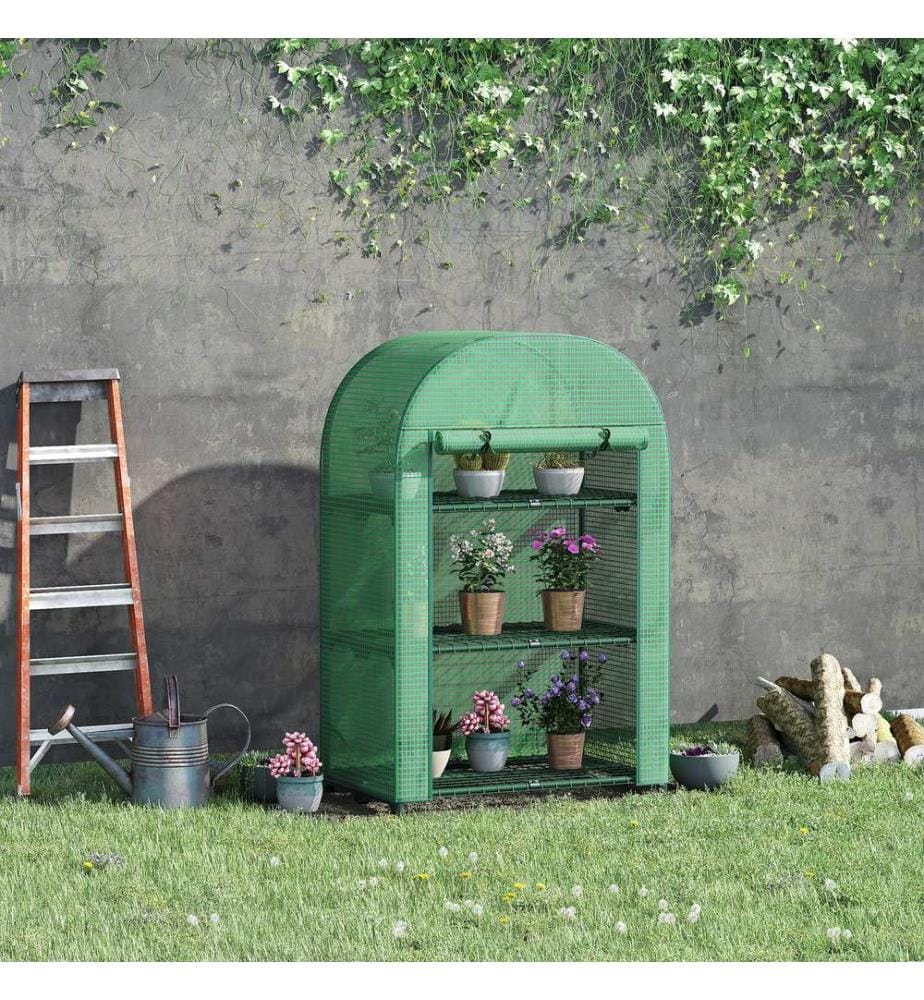 Serre en plastique 80 x 49 x 120 cm avec 3 étagères Mini-serre