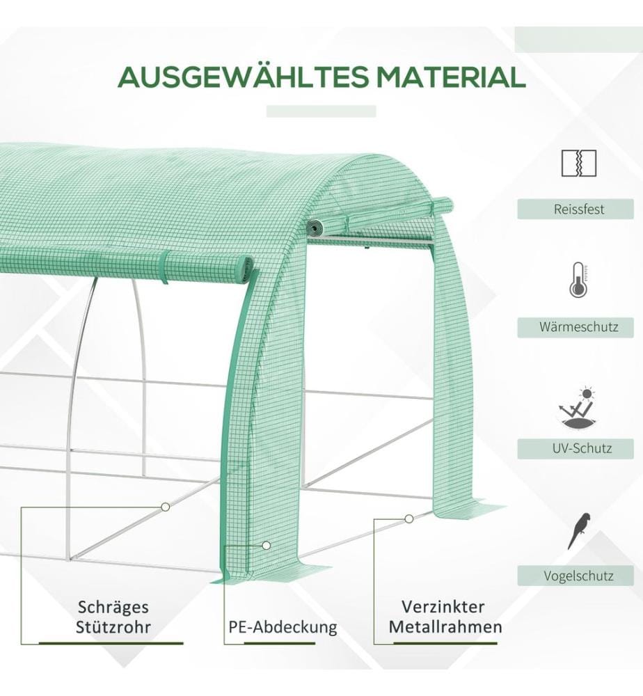 Serre en plastique 3,97 x 3 x 2 m, tunnel en plastique accessible