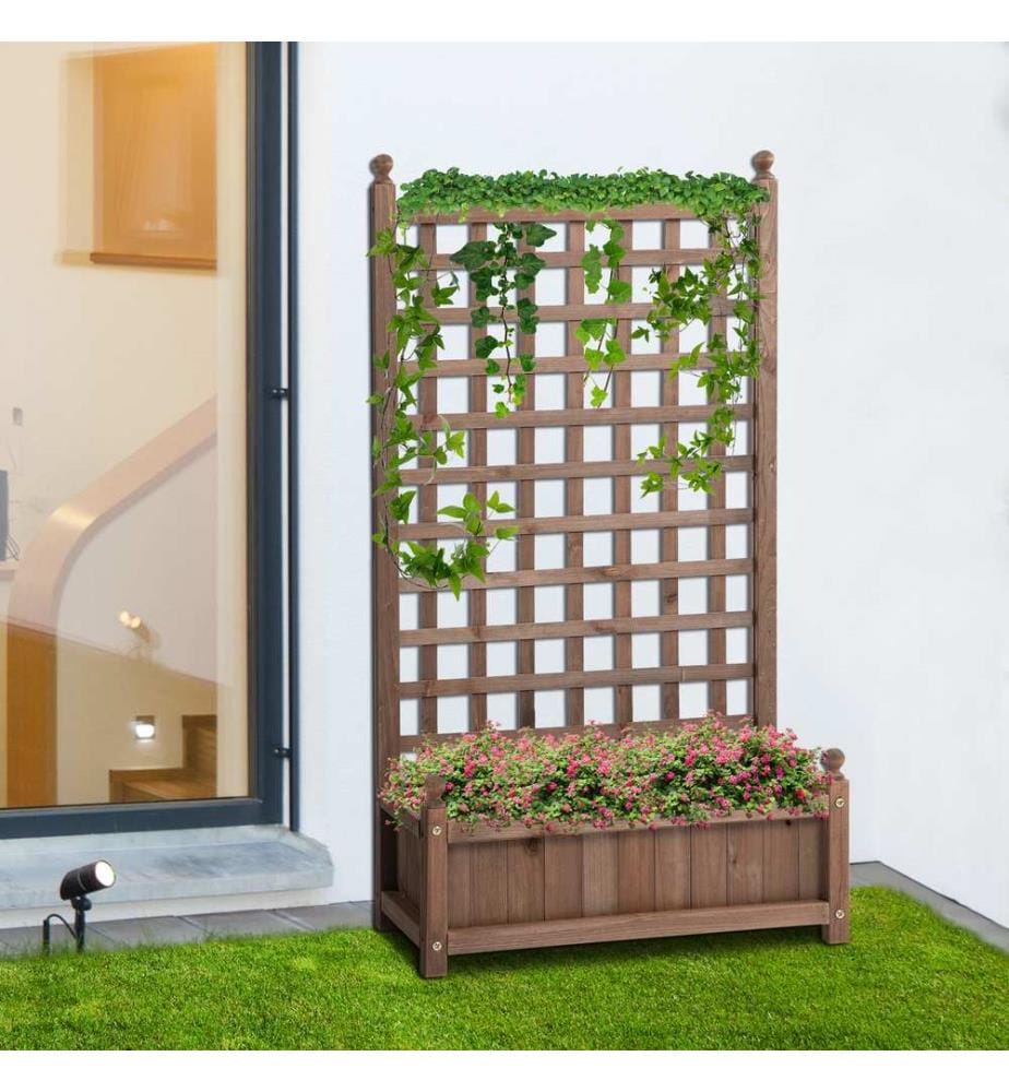 Arceau pour rosiers avec jardinière et cloison