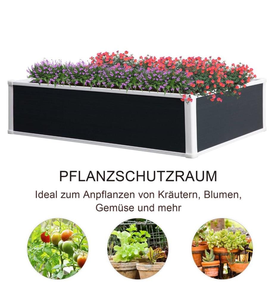 Hochbeet Pflanzkasten Kunststoff Drainagefunktion 120x90x30 cm