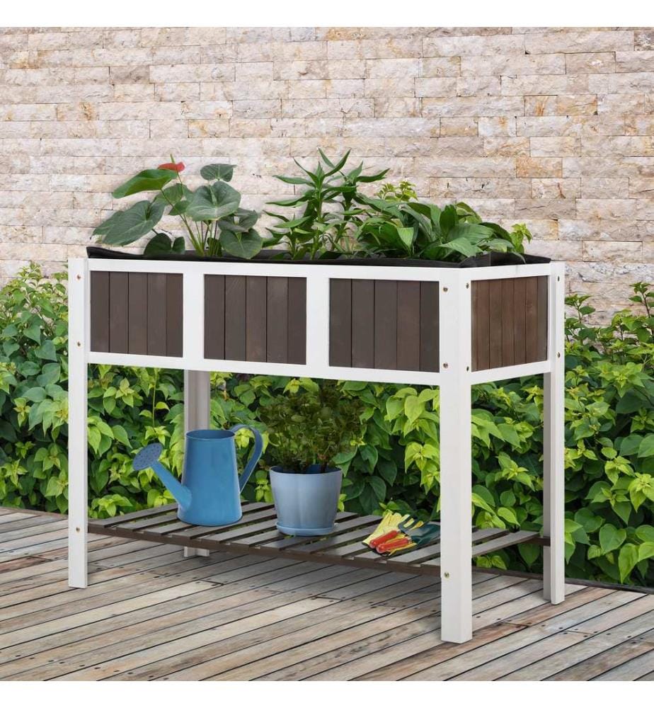 Hochbeet Holz Pflanzkasten 119 x 57 x 89 cm