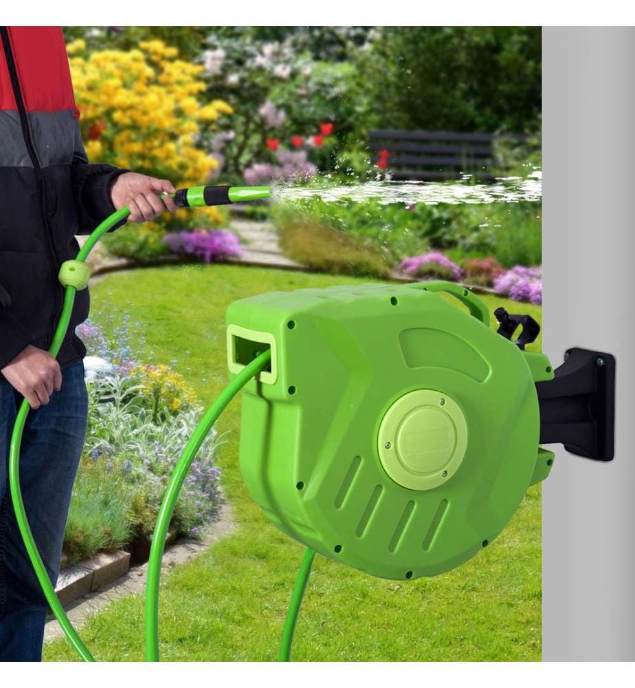 Gartenschlauch Schlauchtro mmel 15m Automatik Schlauchaufroller