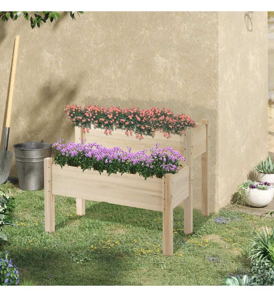Jardin surélevé à 2 niveaux 86 x 85 x 72 cm