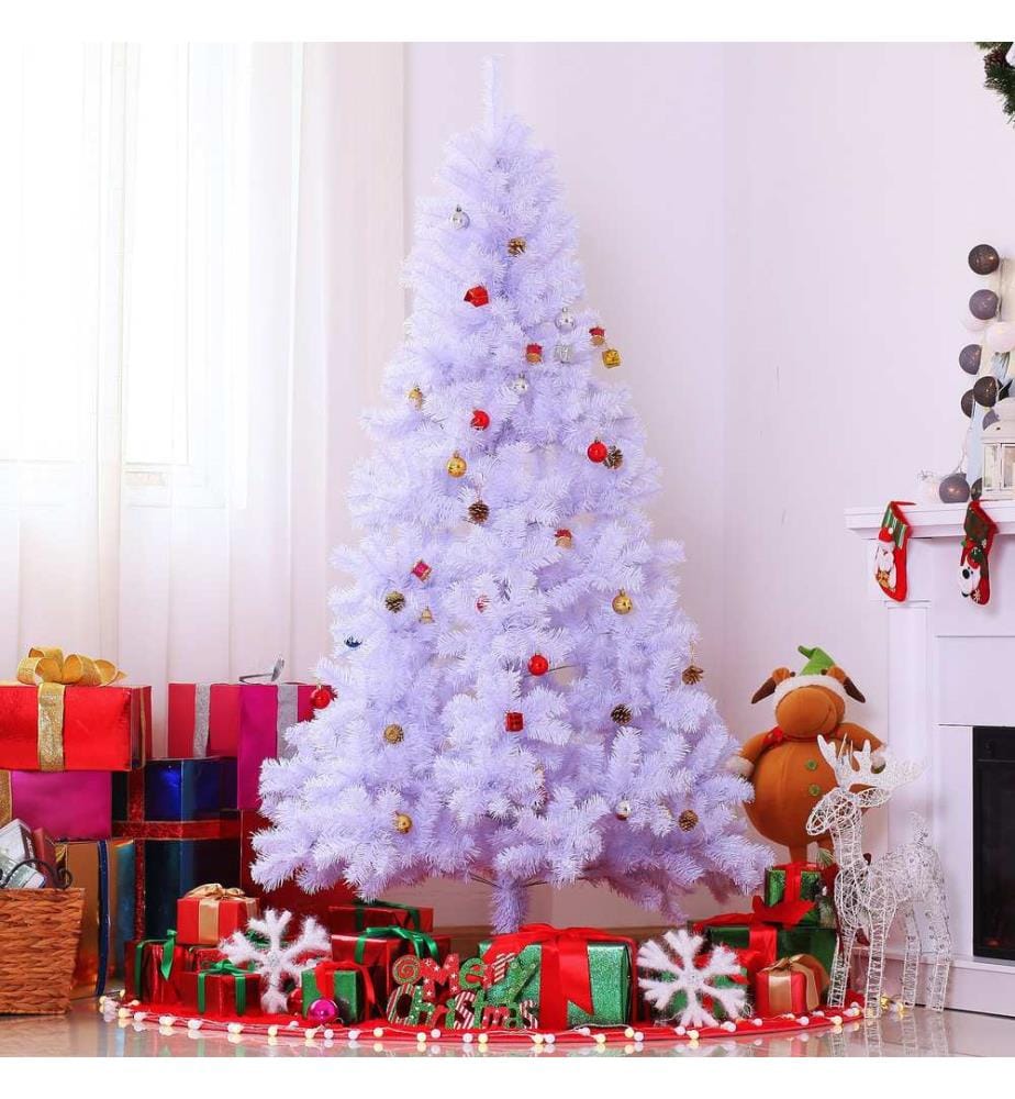 Weihnachtsbaum 180 cm mit Deko weiss künstlicher Christbaum
