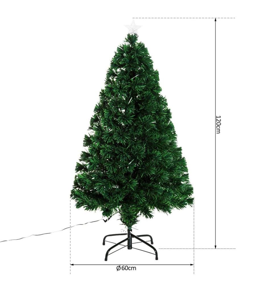 Guirlande lumineuse LED pour sapin de Noël à fibre optique, 120 cm