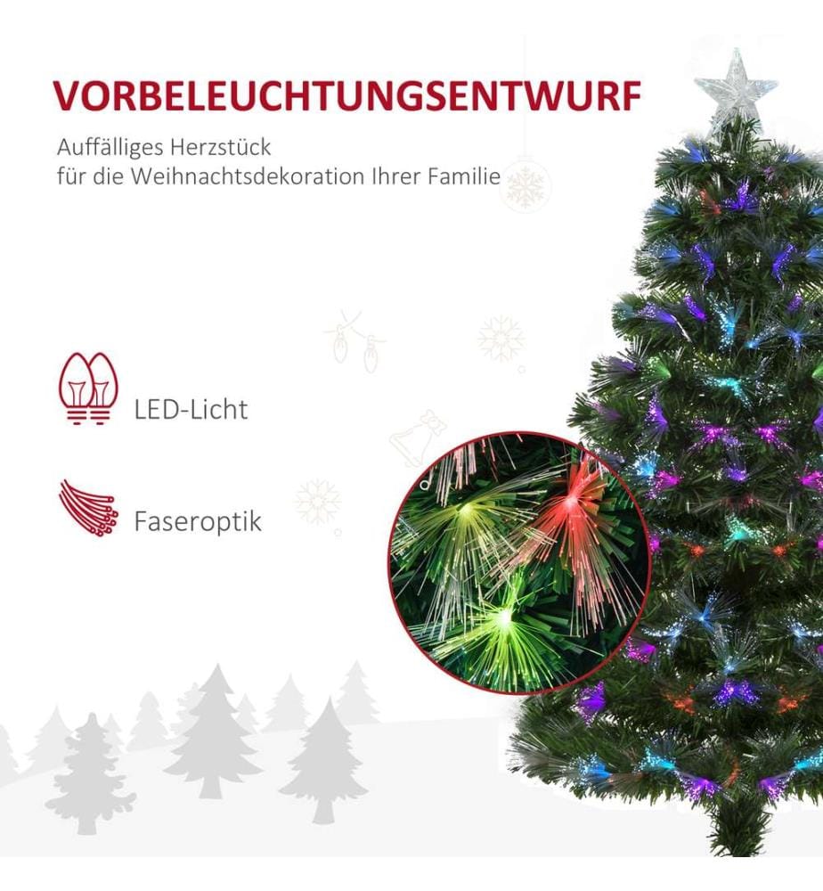 Sapin de Noël 120 cm, 130 branches, effets lumineux, Ø 66 x H 120 cm