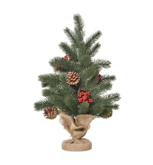 Sapin de Noël de 50 cm avec décorations, 55 branches, Ø 28 x 50 cm