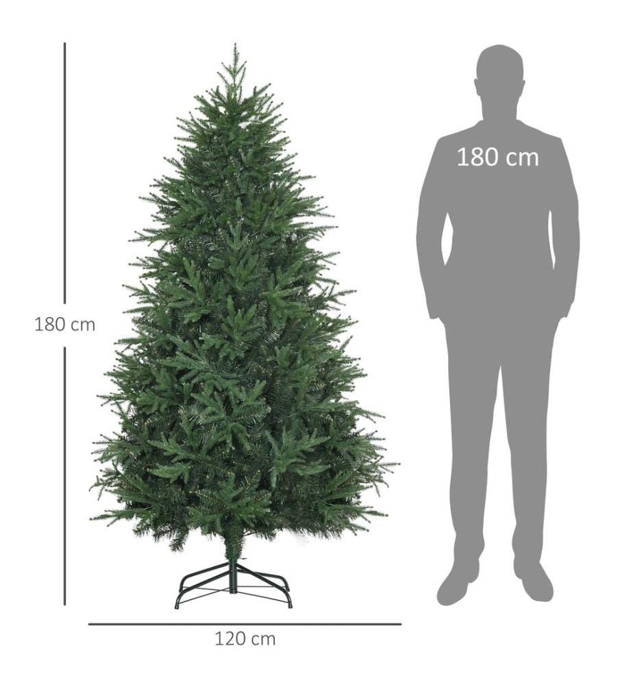 Sapin de Noël de 180 cm, aspect naturel, avec 4 030 pointes de branches
