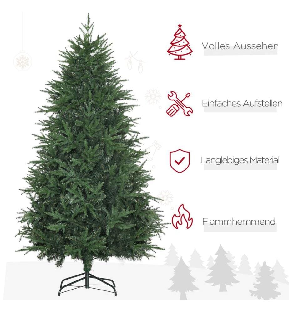 Sapin de Noël de 180 cm, aspect naturel, avec 4 030 pointes de branches