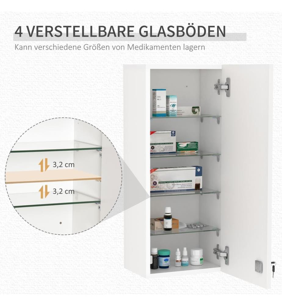 Medizinschrank Hausapotheke Erste-Hilfe-Schrank mit Schloss