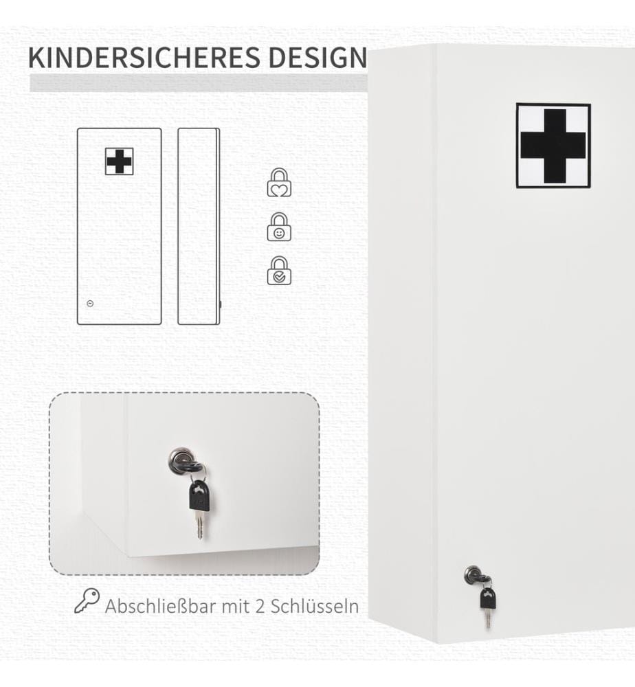 Medizinschrank Hausapotheke Erste-Hilfe-Schrank mit Schloss