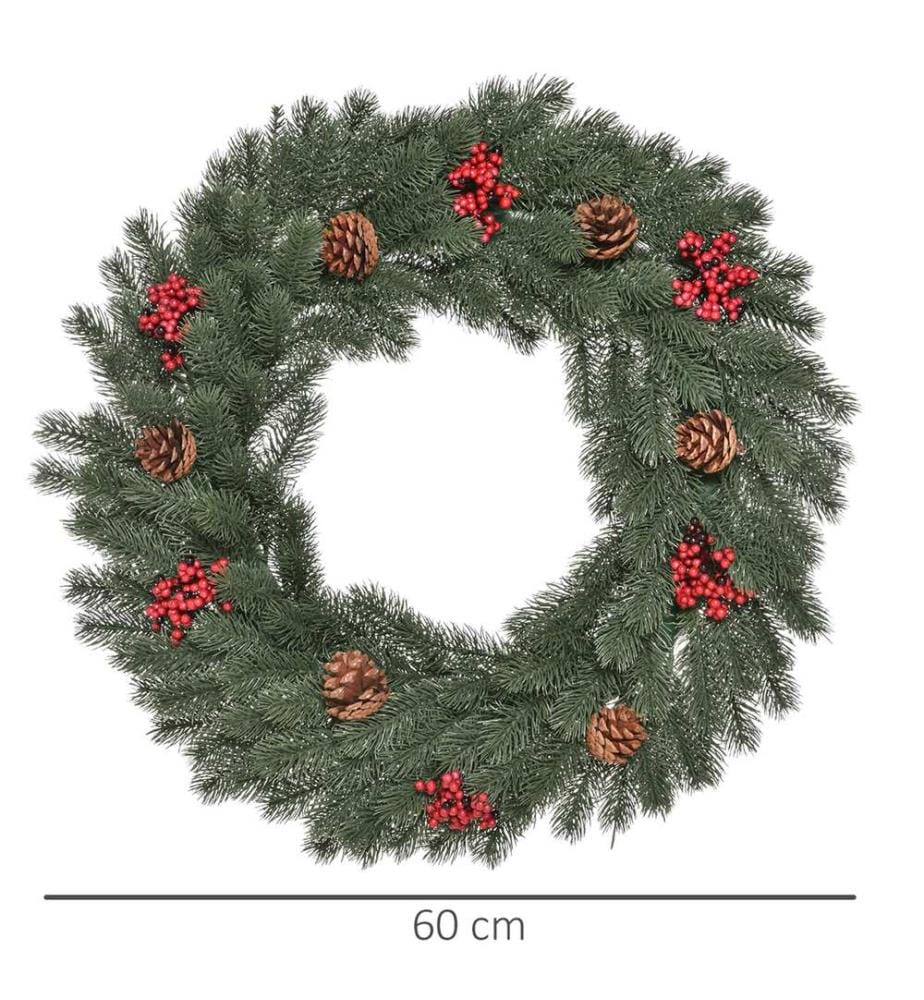 Couronne de sapin, couronne de porte, couronne de Noël, Ø 60 x 8 cm