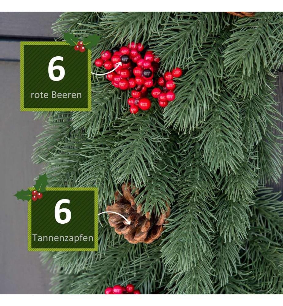 Couronne de sapin, couronne de porte, couronne de Noël, Ø 60 x 8 cm