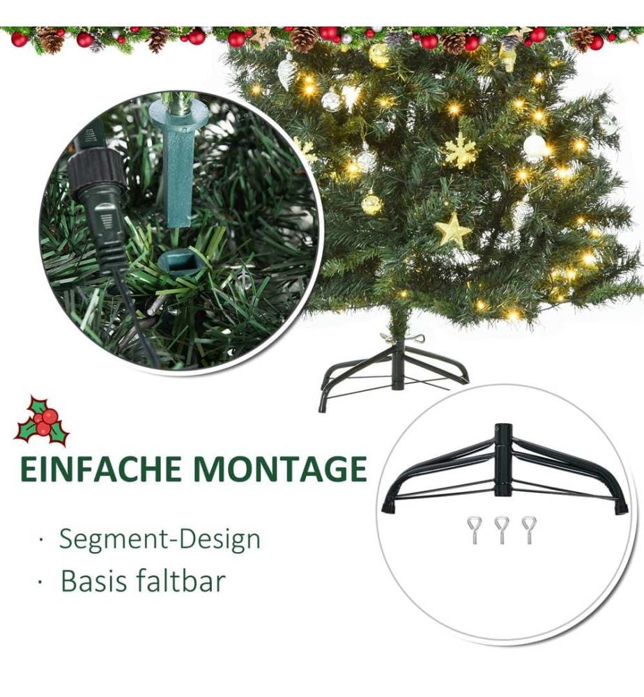 LED Weihnachtsbaum mit Deko 120 LEDs 511 Spitzen Ø95x150H cm