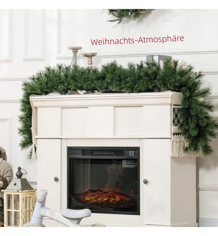 Guirlande de Noël 180 cm, 160 lumières, verte, pour escaliers et cheminée