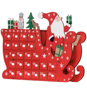 Calendrier de l'Avent décoratif de Noël avec 24 tiroirs, rouge, à faire soi-même