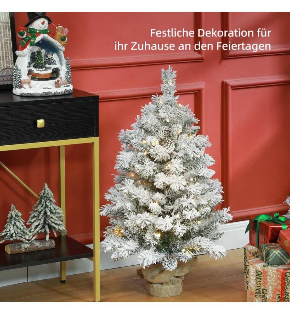 Sapin de Noël artificiel, 90 cm, 133 branches, 50 LED