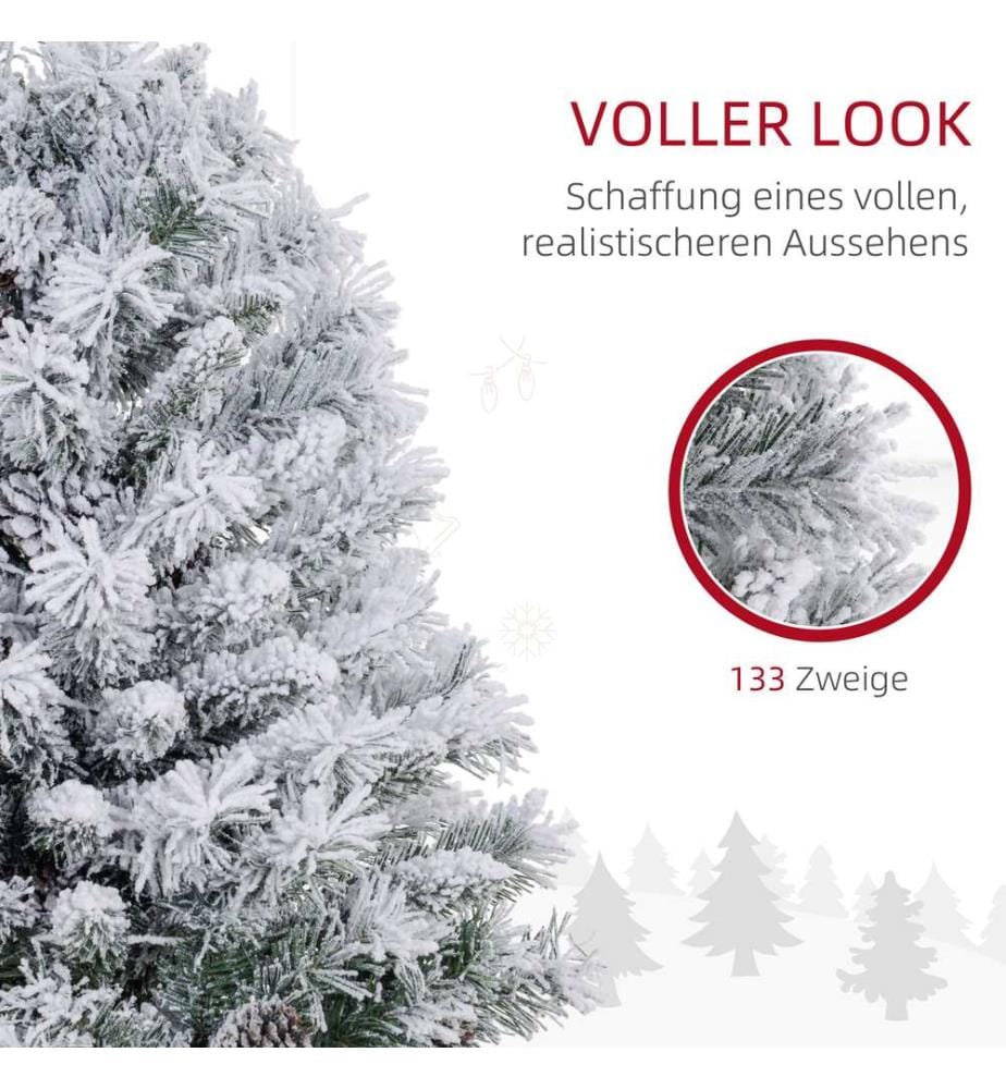 Sapin de Noël artificiel, 90 cm, 133 branches, 50 LED