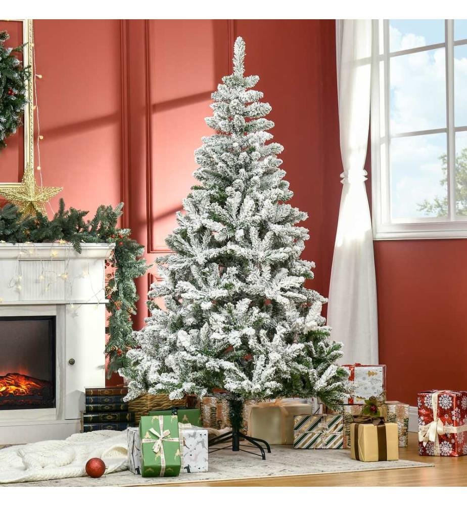 Künstlicher Weihnachtsbaum Christbaum 180 cm 750 Spitzen mit Kunstschnee