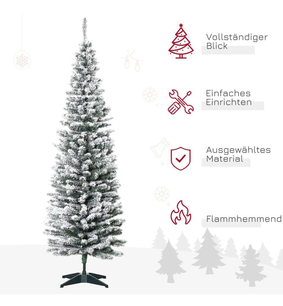 Sapin de Noël artificiel, 180 cm, 390 branches, avec de la neige artificielle