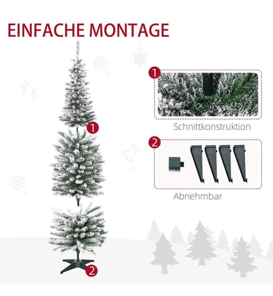Sapin de Noël artificiel, 180 cm, 390 branches, avec de la neige artificielle